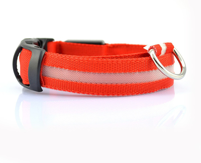 Led USB collar for pets -red, Red, medium