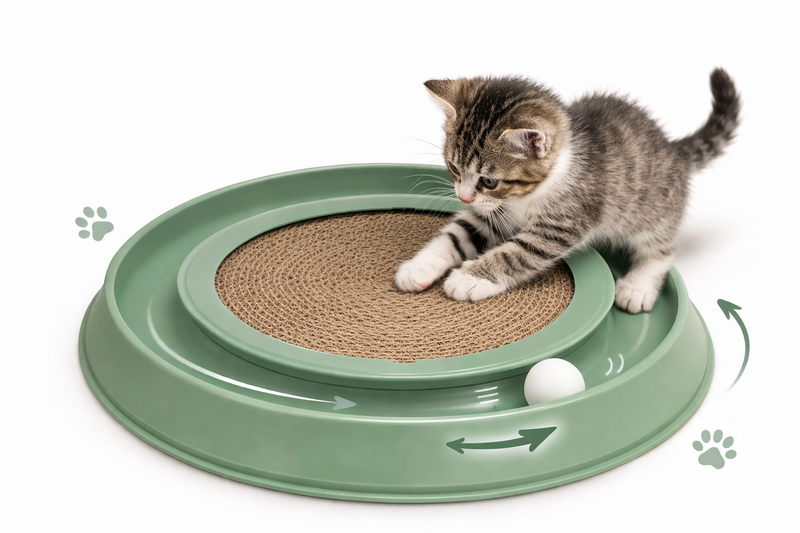 Happy cat cardboard scraper 41x38xh5cm-null