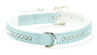Nobby collar with swarovski crystals light blue - 37 cm, , medium