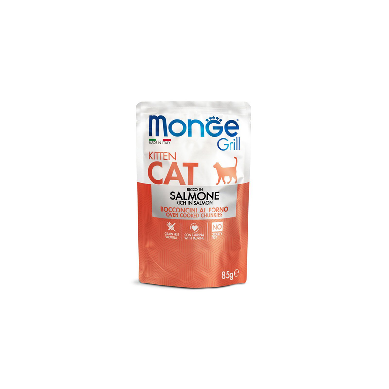Monge grill kitten salmon chunks  pouch 85gr-null