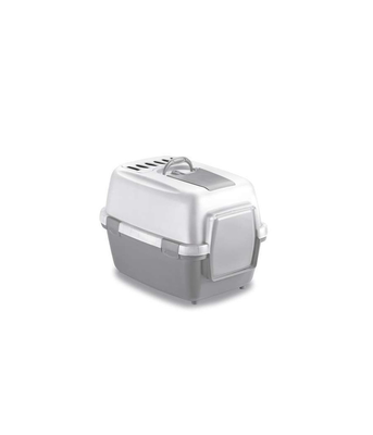 Stefanplast wiva cat walk in litter box, Steel Blue/white, medium
