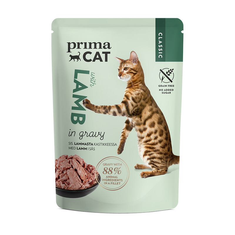 Product image: Prima cat classic τροφη γατας με γευση αρνι - in gravy 85g, , medium-null