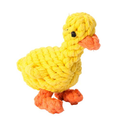Cute duck pet toy in cotton hemp rope, , medium