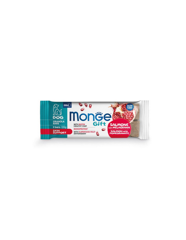 Monge gift dog granola bars skin support with salmon and pomegranate - 120gr-null