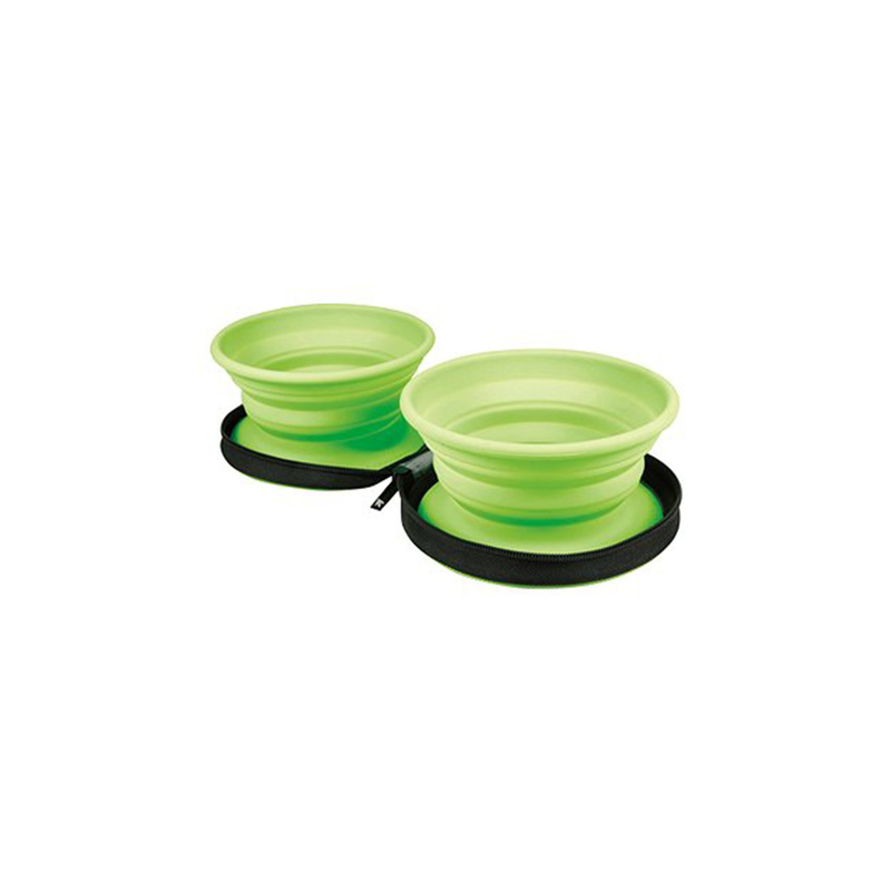 Product image: Kiwi walker double travel bowl green with bag, , medium-null