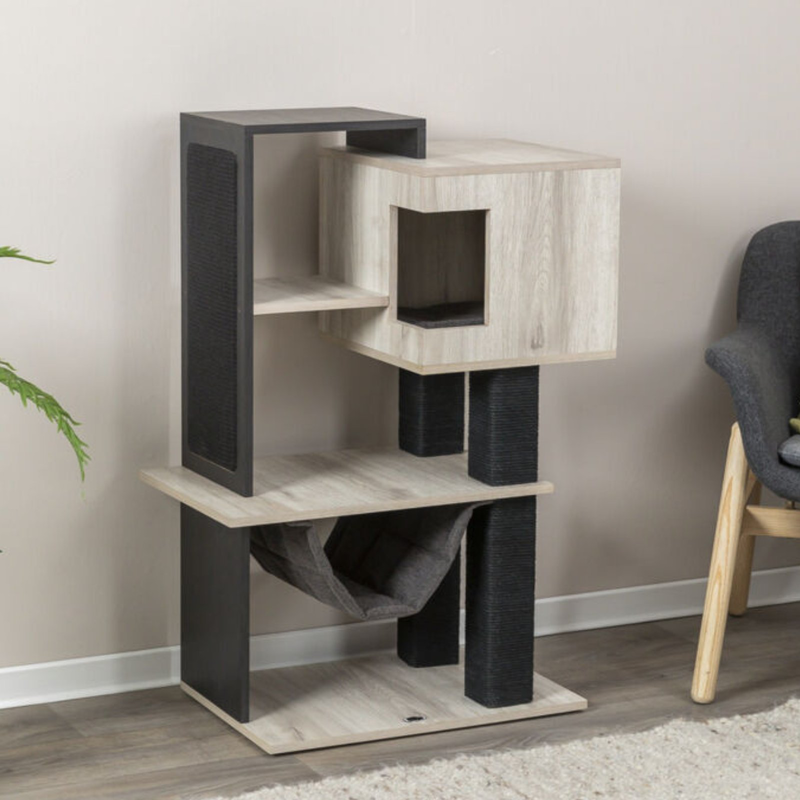 Trixie city style scratching tree 98cm grey/black, , medium-null