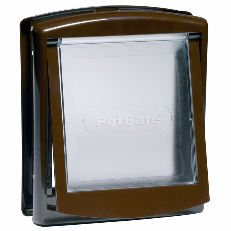 Product image: Pet door small dog or cat flap 2-way locking - brown, , medium-null