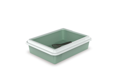Cat litter tray with scoop 43.5x34xh11cm - 9l, Light Green, medium