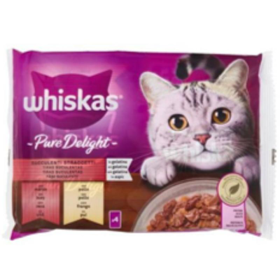 Whiskas pouch wet cat food pure delight meat selection  4x85gr, , medium