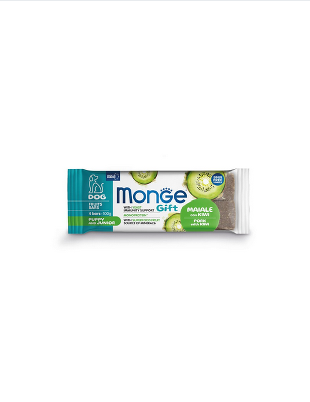 Monge gift dog fruit bars for puppy with pork and kiwi - 100gr-null