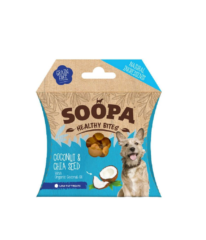 Soopa dog snack healthy bites coconut and chia seed &sigma;&upsilon;&sigma;&kappa;&epsilon;&upsilon;&alpha;&sigma;&iota;&alpha; 50g-null