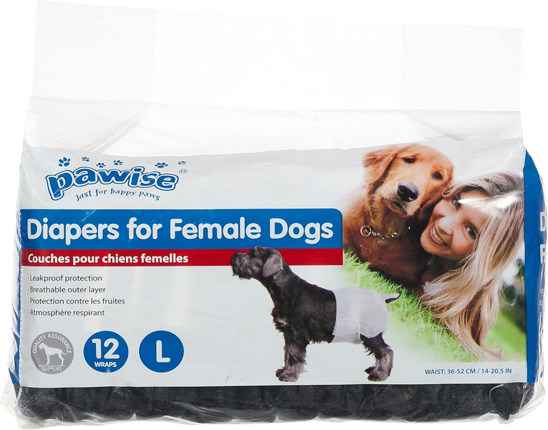 Product image: Pawise black disposable diapers for female dogs-null