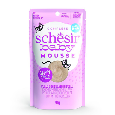 Υγρη τροφη για γατο σε μορφη mousse με γευση κοτοπουλο και συκωτι 6x15g, , medium
