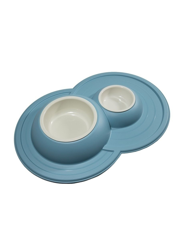 Anti-dirt soft holder with 2 bowls-null