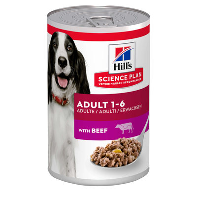 Hills science plan canine adult beef tin 370gr, , medium