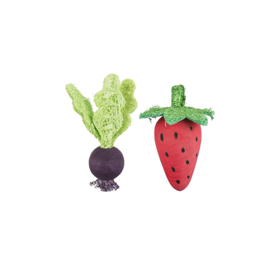 Trixie set of strawberry beetroot wood loofah 6/9cm, , medium