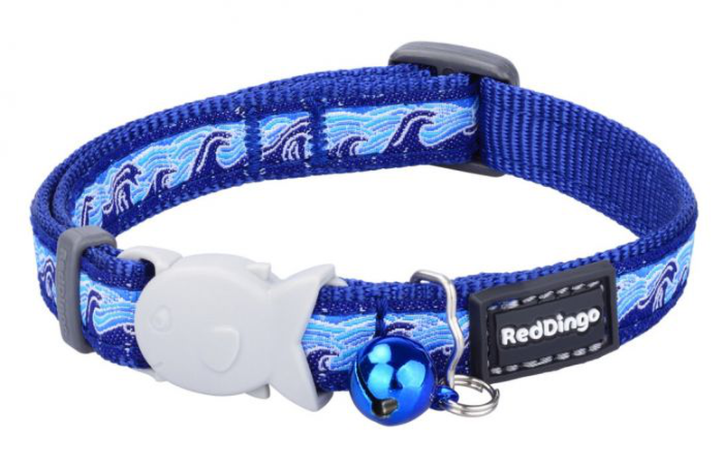 Red dingo - waves navy cat collar - 20-32 cm-null
