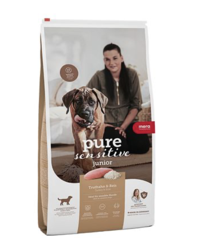 Mera dog food pure sensitive junior turkey and rice-null