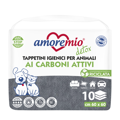 Amore mio hygienic anti-odour mats with activated carbon and adhesive corners  60x60cm- hypoallergenic formula 10pcs, , medium