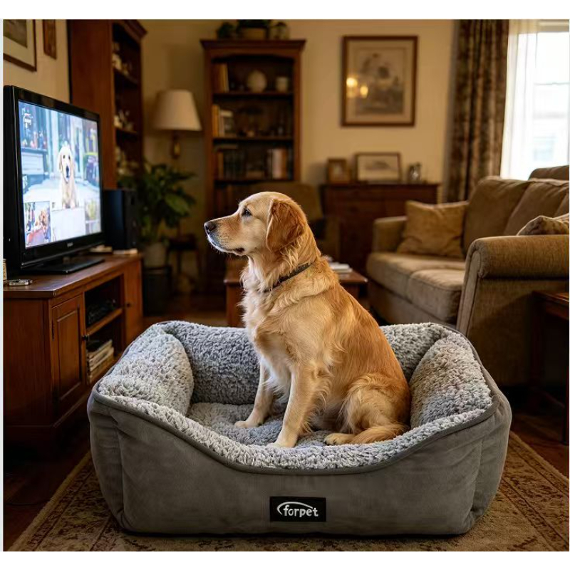 Shc pet bed suede 50x40x18cm grey, , medium-null