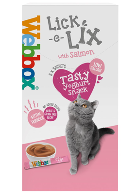 Webbox lick-e-lix salmon flavour cat treat 5 x 15g, , medium