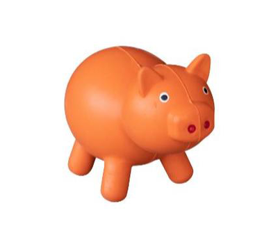 Pet toy pig squeeze and sound - orange, , medium