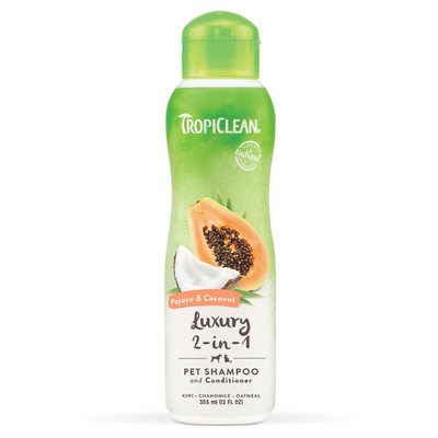 Tropiclean σαμπουαν και μαλακτικο 2 σε 1 παπαγια και καρυδα 355ml, , medium