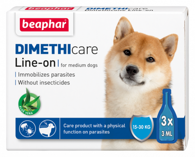 Beaphar flea&tick dimethicare m dog x3, , medium