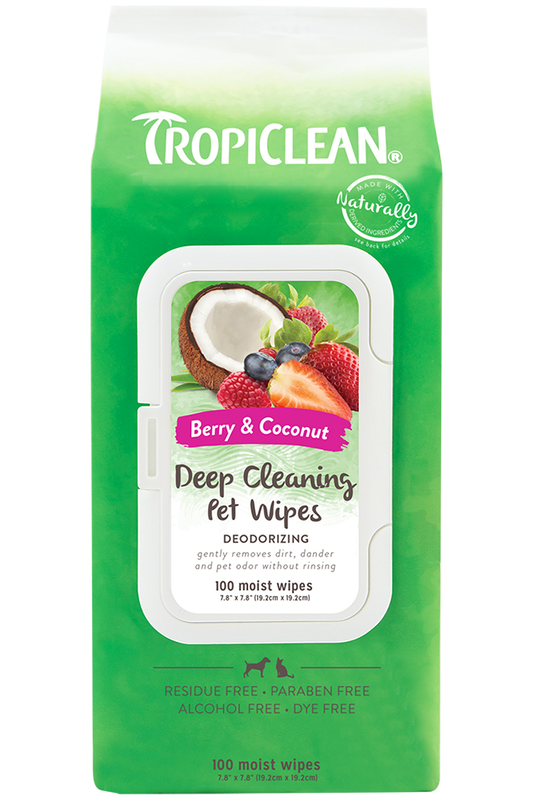 Product image: Tropiclean berry & coconut deep cleaning pet wipes-null