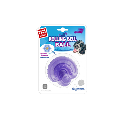 Gigwi rolling bell ball purple medium large, , medium