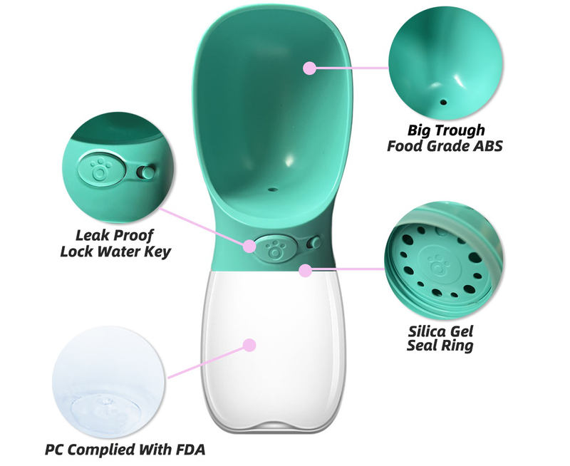 Automatic travel water bottle- green-null