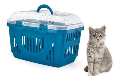 Vet pet carrier with top opening 49x33xh33cm, Light Blue, medium