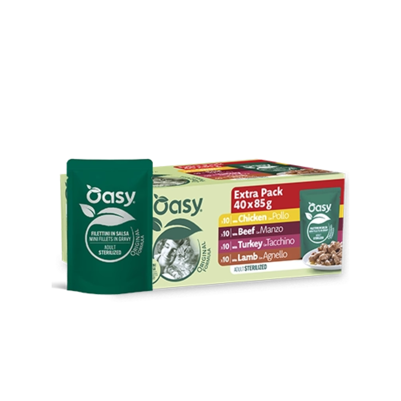 Oasy wet cat original - multipack adult sterilized meat selection - 3.4 kg-null