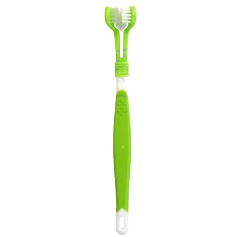 Ideaplus pet toothbrush with 3-sided head - assorted colors, , medium-null