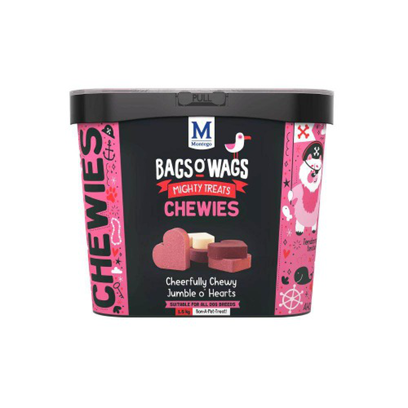 Montego bags o wags jumble o hearts chewies tubs dog treats - 500-gr, , medium-null