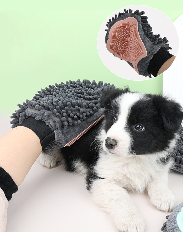 Double side glove - bath & dry - assorted colors-null