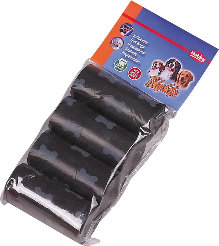 Nobby tidyup poop bags black 4 rolls with 15 bags, , medium-null