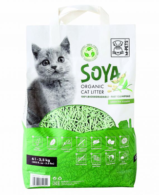 M-pets - soya organic green tea cat litter, , medium