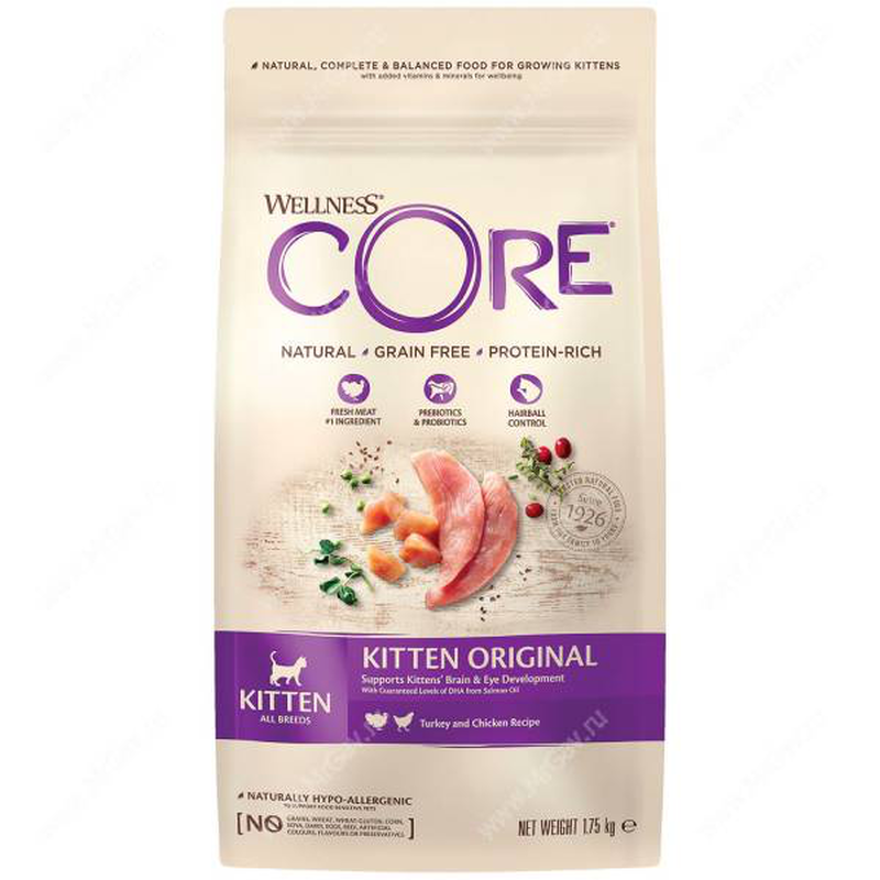 Wellness core turkey with salmon recipe kitten dry food-null