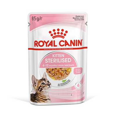 Royal canin kitten sterlized jelly pouch - 85gr, , medium