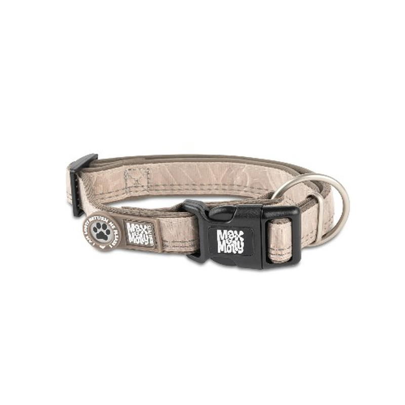 Max & molly dog collar with smart id tag/reflective material, sand l, , medium-null
