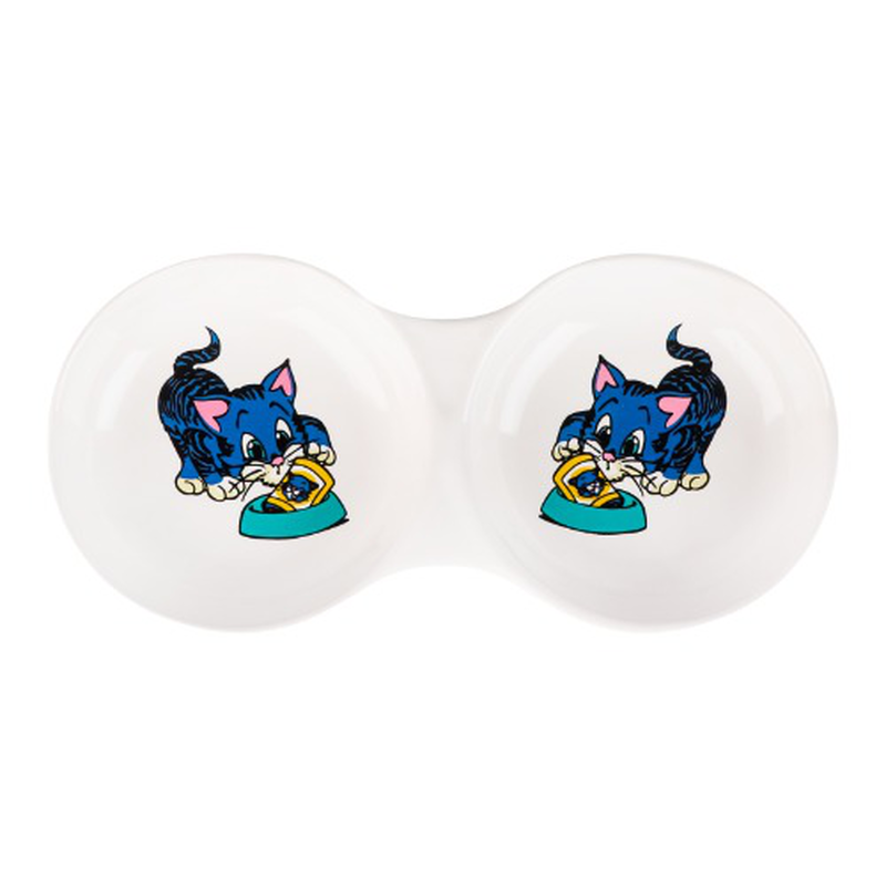 Trixie double ceramic bowl with motif (2x 0.15l), , medium-null