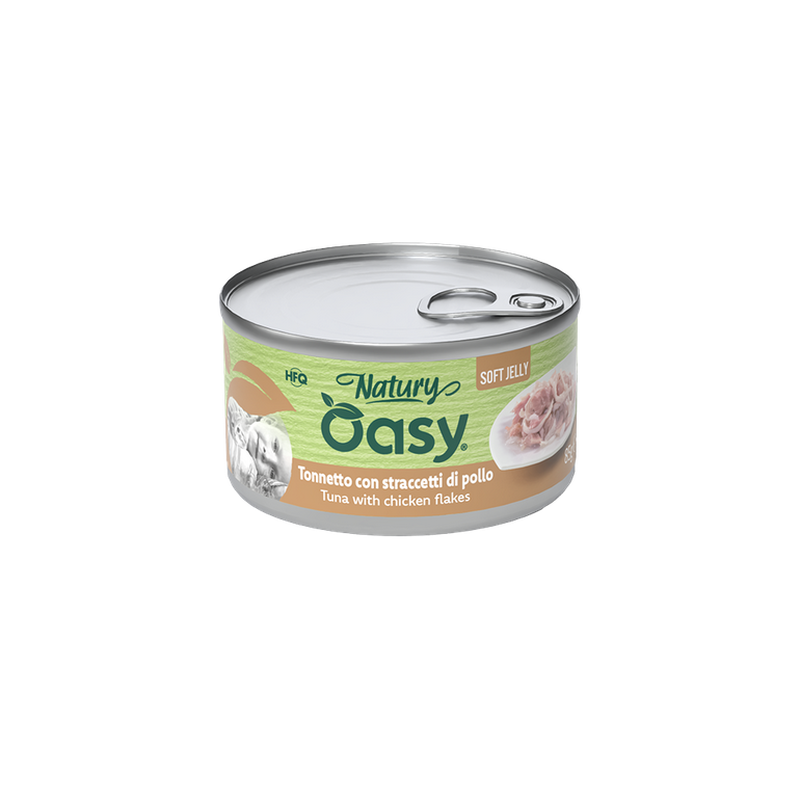 Product image: Oasy wet cat natury soft jelly - tuna with chicken strips - 150gr-null
