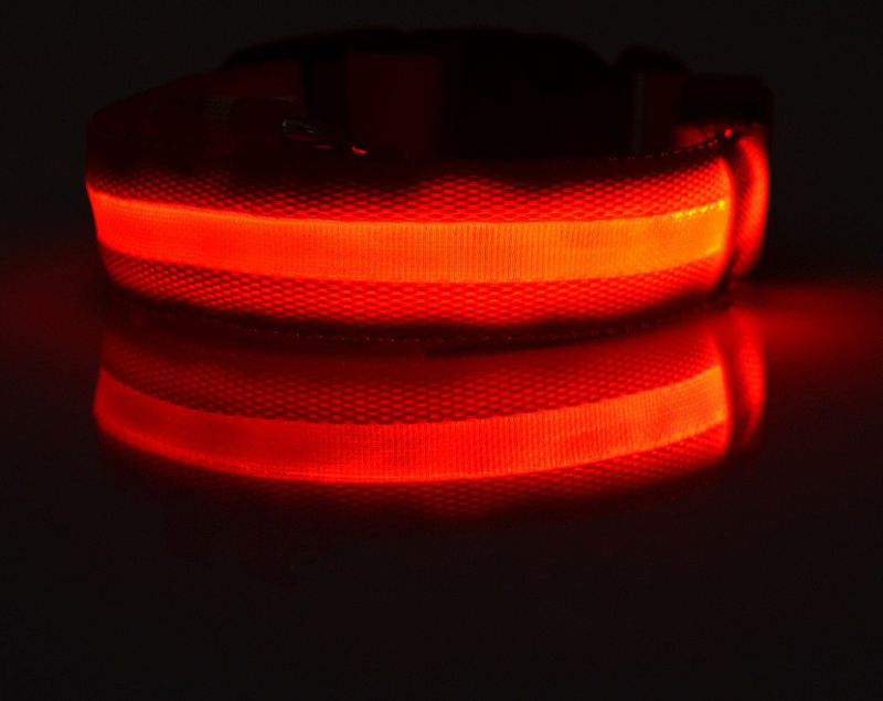 Led USB collar for pets -red-null