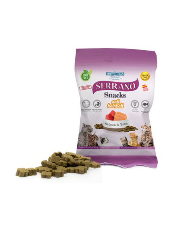 Product image: Mediterranean serrano snacks για γατους σολωμο & τονο 35g-null
