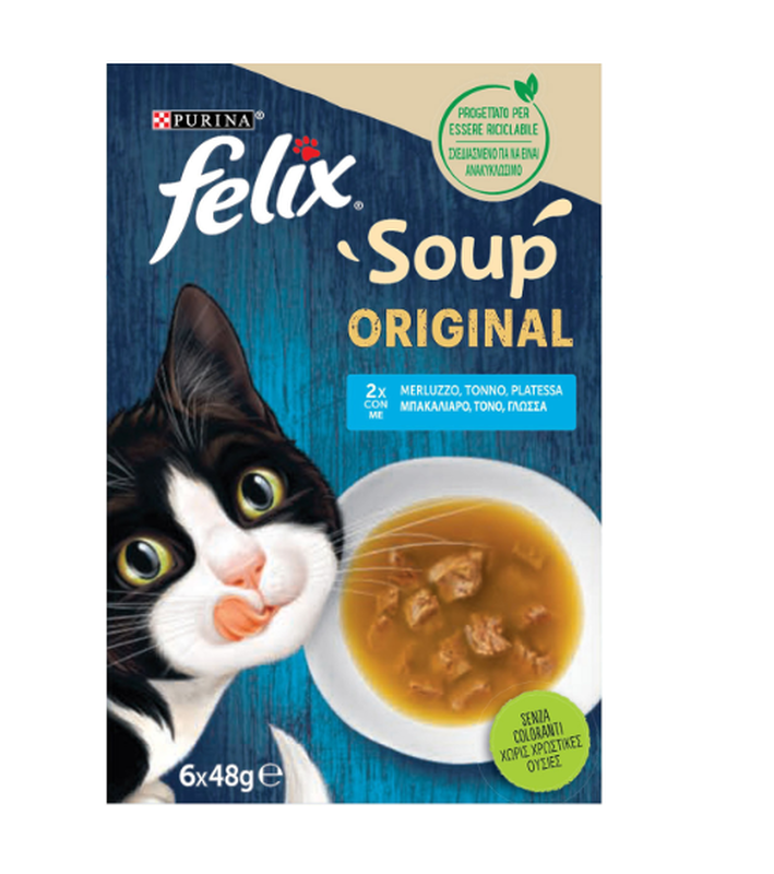 Purina felix wet cat soup multipack with tuna and cod - 48gr-null