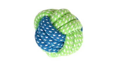 Chewable rope ball for dogs, Blue/green, medium