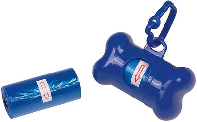 Nobby tidyup poop bag dispenser bone blue incl. 2 rolls with 15 bags, , medium