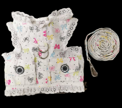 Pet fashion dress with bow harness - xlarge, , medium