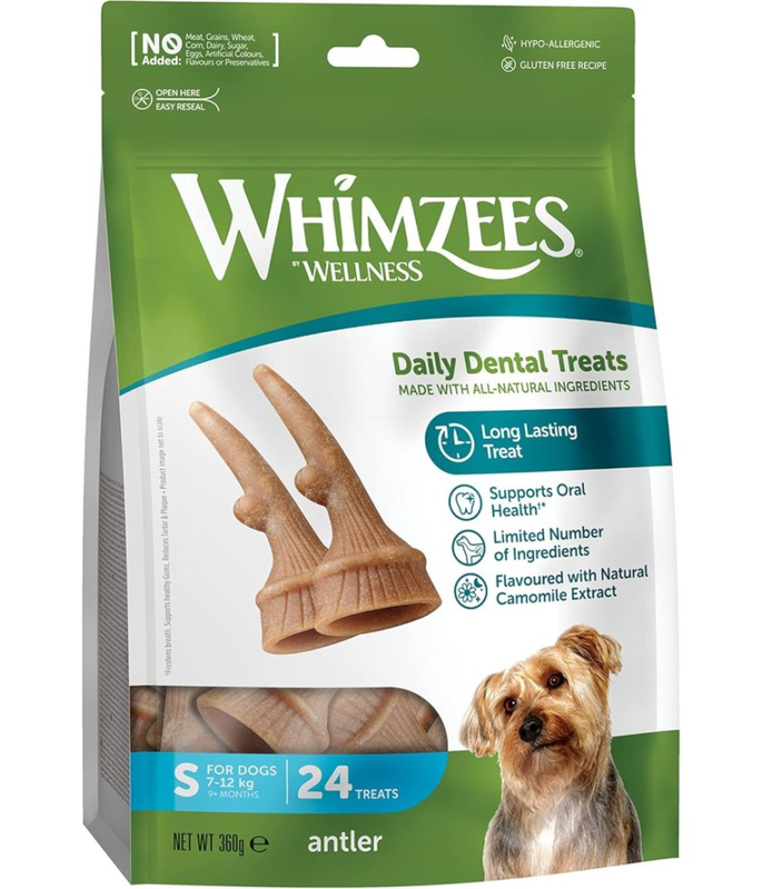 Whimzees antler small 24 treats size small-null